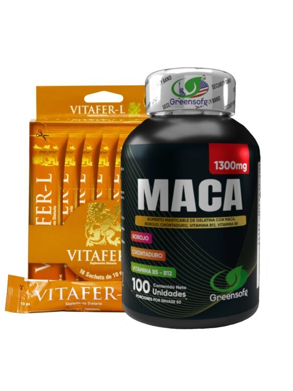 MACA con Borojo y Chontaduro + 12 x Vitafer Sachet 10mL